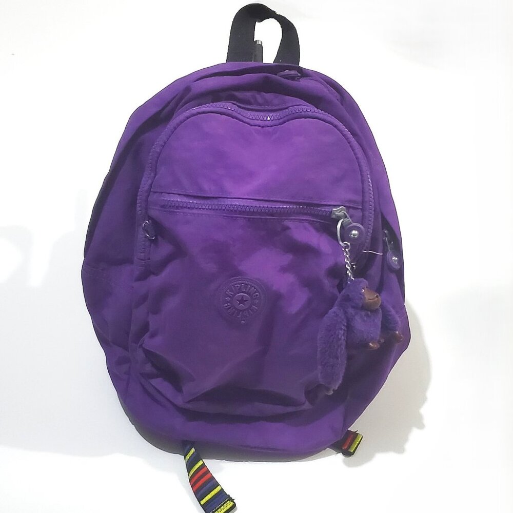 KIPLING Backpack Medium size Purple Durable Roomy adustable Shoulder Straps